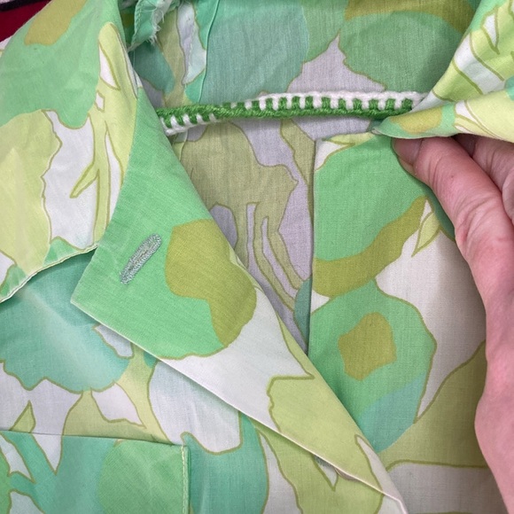 Vintage 1960s Handmade Mod Floral Shirt Dress 🌿💚 - Picture 3 of 8